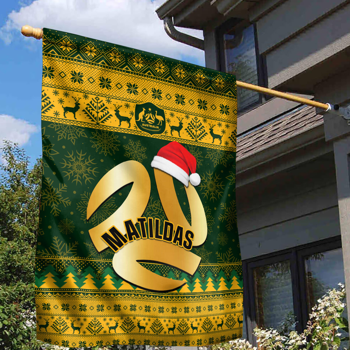 Australia Matildas Christmas Garden Flag Merry Xmas 2023 National Color - Vibe Hoodie Shop