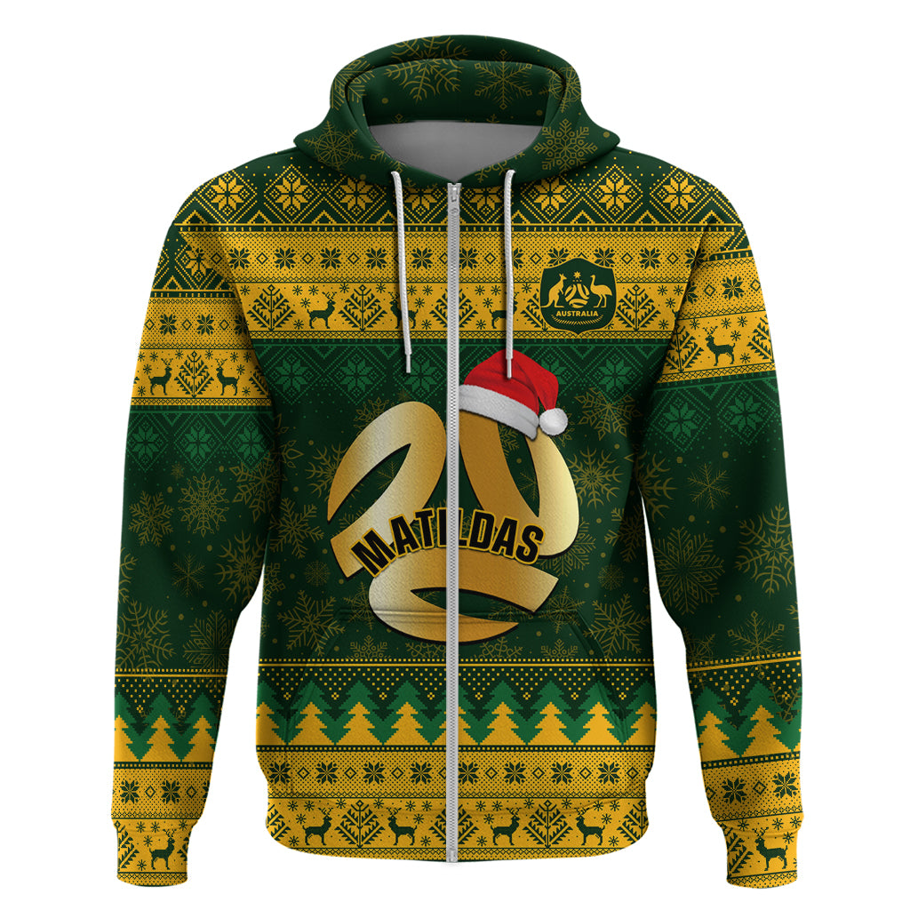 Personalised Australia Matildas Christmas Hoodie Merry Xmas 2023 National Color - Vibe Hoodie Shop