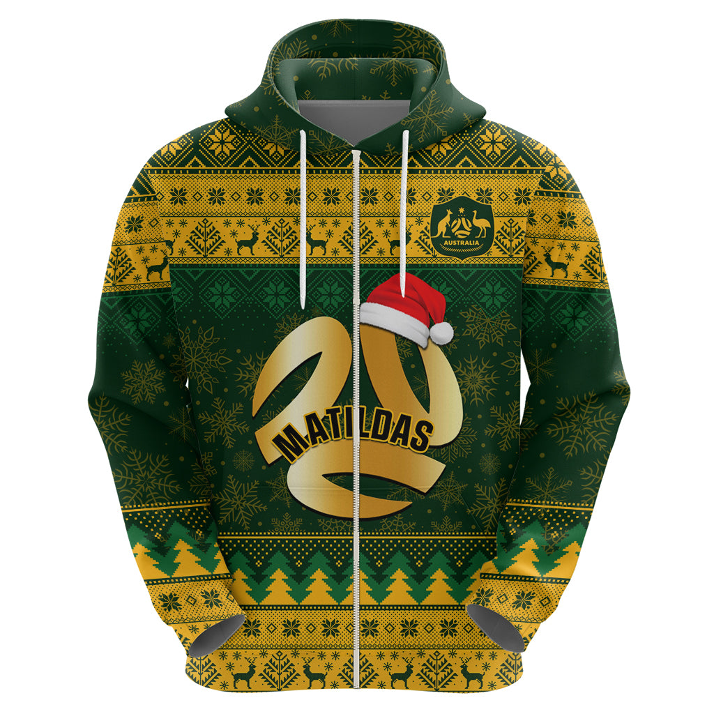 Personalised Australia Matildas Christmas Hoodie Merry Xmas 2023 National Color - Vibe Hoodie Shop