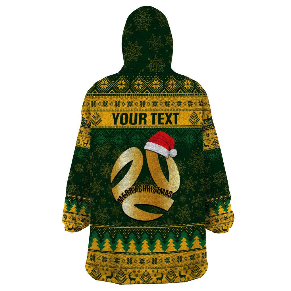 Personalised Australia Matildas Christmas Wearable Blanket Hoodie Merry Xmas 2023 National Color - Vibe Hoodie Shop