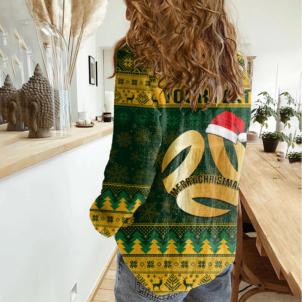 Personalised Australia Matildas Christmas Women Casual Shirt Merry Xmas 2023 National Color - Vibe Hoodie Shop