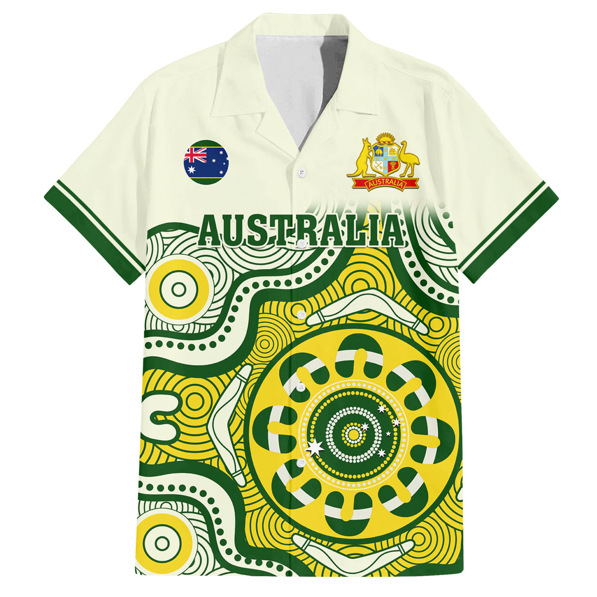 australia-cricket-family-matching-long-sleeve-bodycon-dress-and-hawaiian-shirt-boxing-day-2023-test-indigenous-art