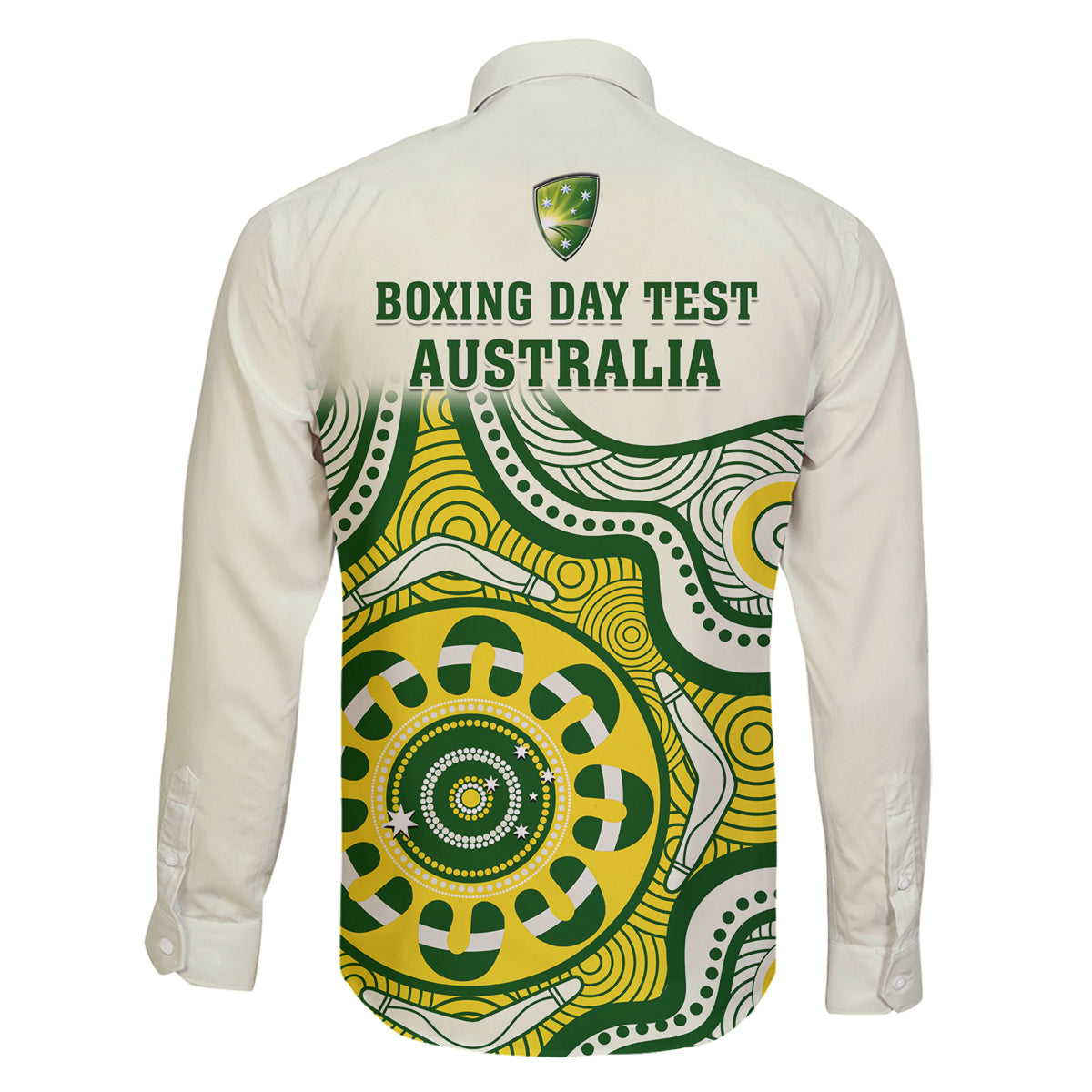 australia-cricket-family-matching-long-sleeve-bodycon-dress-and-hawaiian-shirt-boxing-day-2023-test-indigenous-art