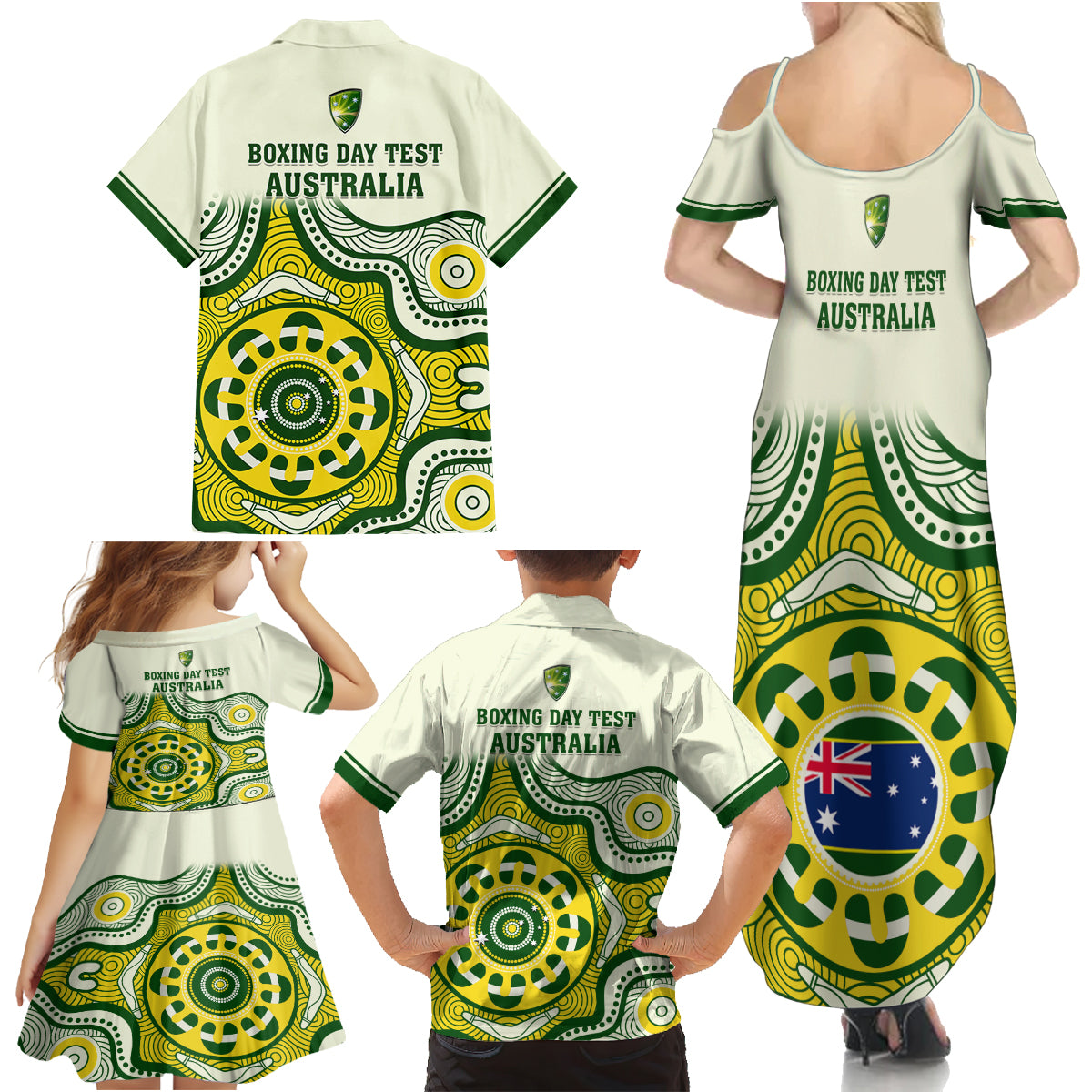 australia-cricket-family-matching-summer-maxi-dress-and-hawaiian-shirt-boxing-day-2023-test-indigenous-art