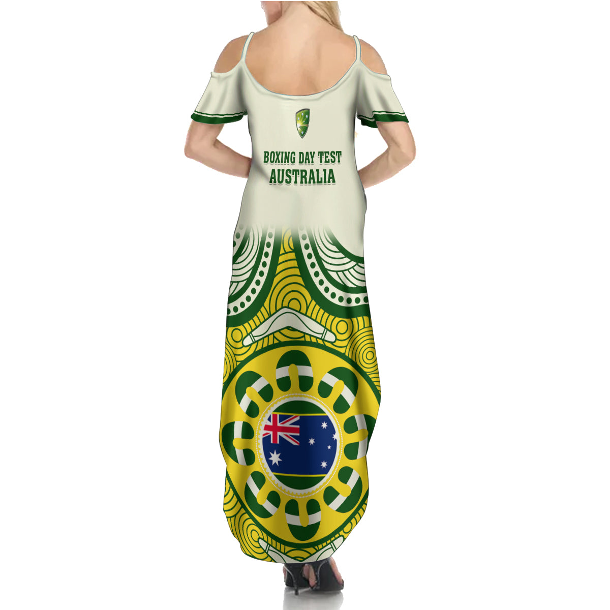 australia-cricket-family-matching-summer-maxi-dress-and-hawaiian-shirt-boxing-day-2023-test-indigenous-art