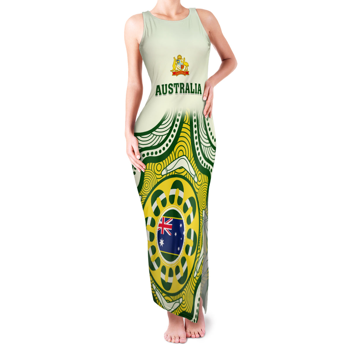 australia-cricket-family-matching-tank-maxi-dress-and-hawaiian-shirt-boxing-day-2023-test-indigenous-art