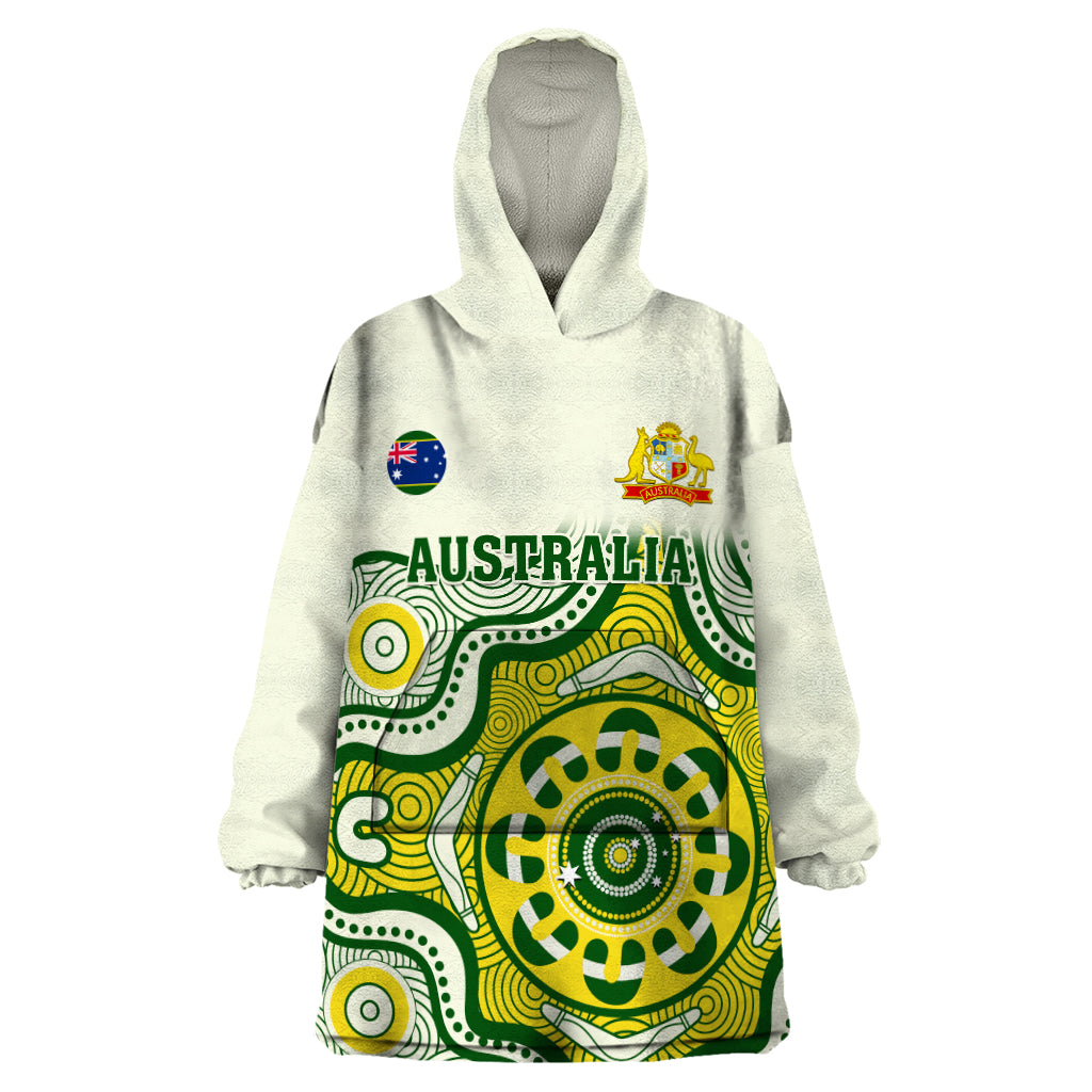 Australia Cricket Wearable Blanket Hoodie Boxing Day 2023 Test Indigenous Art - Vibe Hoodie Shop