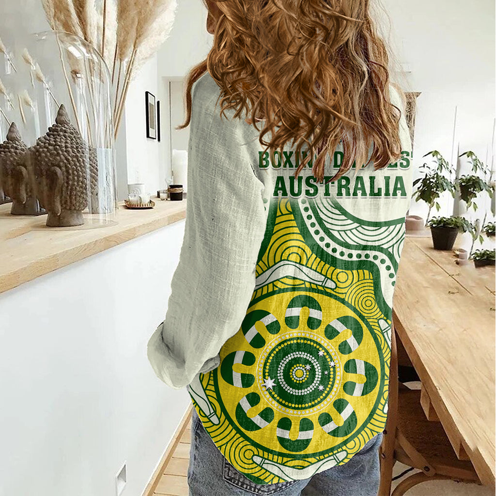 Australia Cricket Women Casual Shirt Boxing Day 2023 Test Indigenous Art - Vibe Hoodie Shop