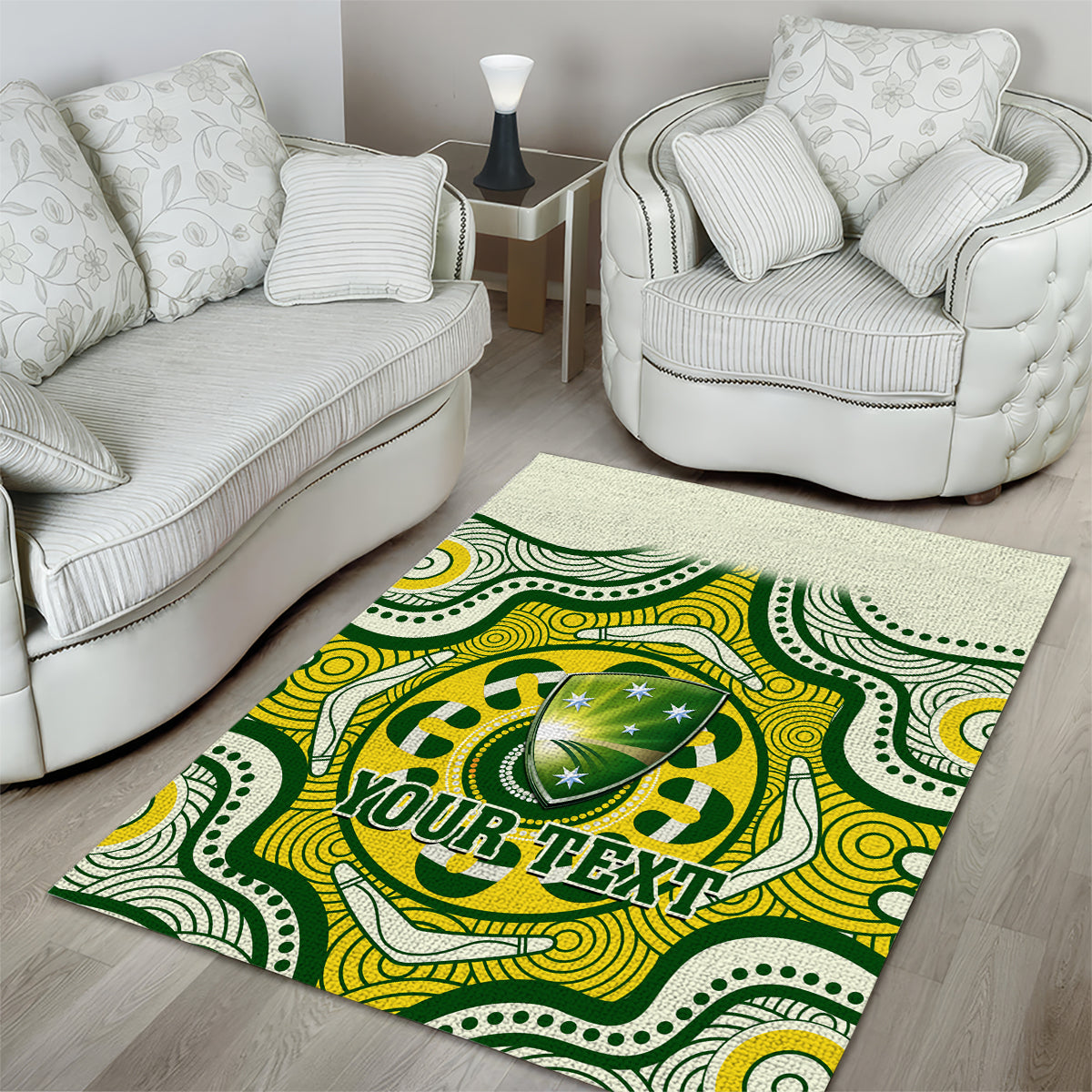 Personalised Australia Cricket Area Rug Boxing Day 2023 Test Indigenous Art - Vibe Hoodie Shop