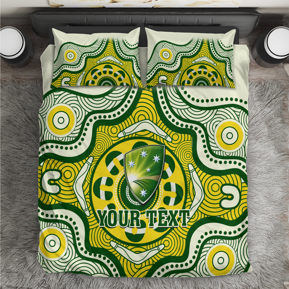 Personalised Australia Cricket Bedding Set Boxing Day 2023 Test Indigenous Art - Vibe Hoodie Shop