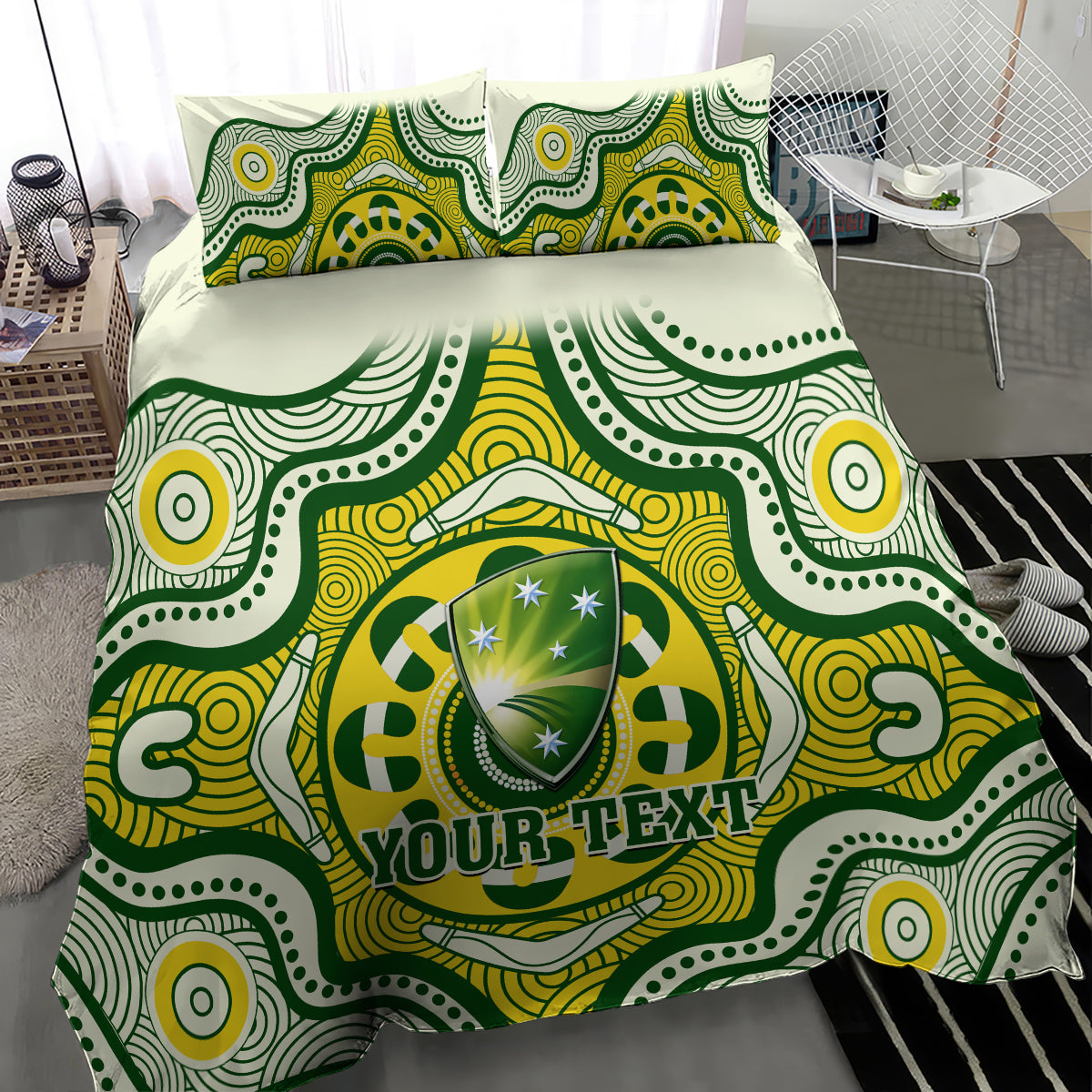 Personalised Australia Cricket Bedding Set Boxing Day 2023 Test Indigenous Art - Vibe Hoodie Shop