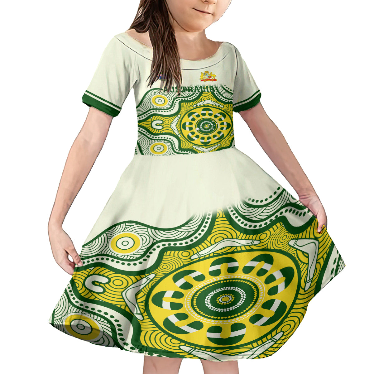 custom-australia-cricket-family-matching-off-shoulder-long-sleeve-dress-and-hawaiian-shirt-boxing-day-2023-test-indigenous-art