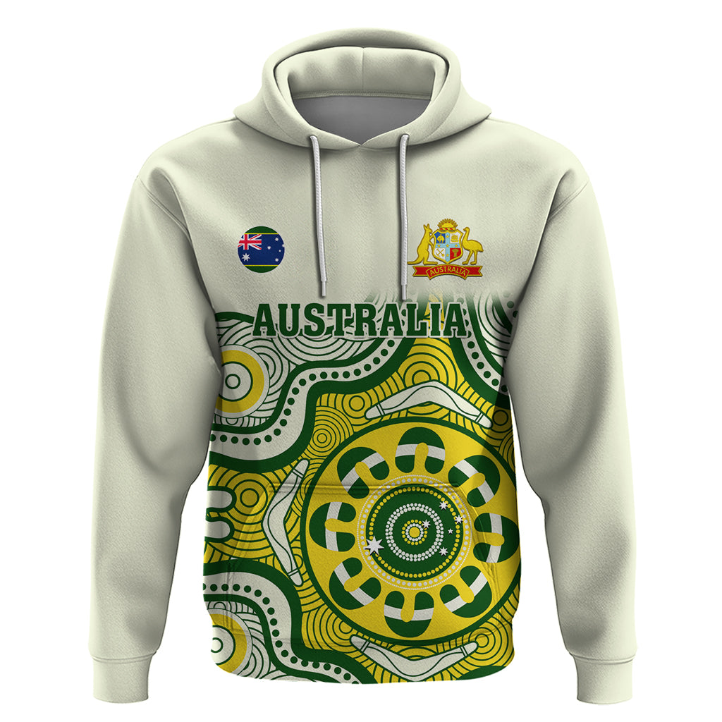 Custom Australia Cricket Hoodie Boxing Day 2023 Test Indigenous Art - Vibe Hoodie Shop