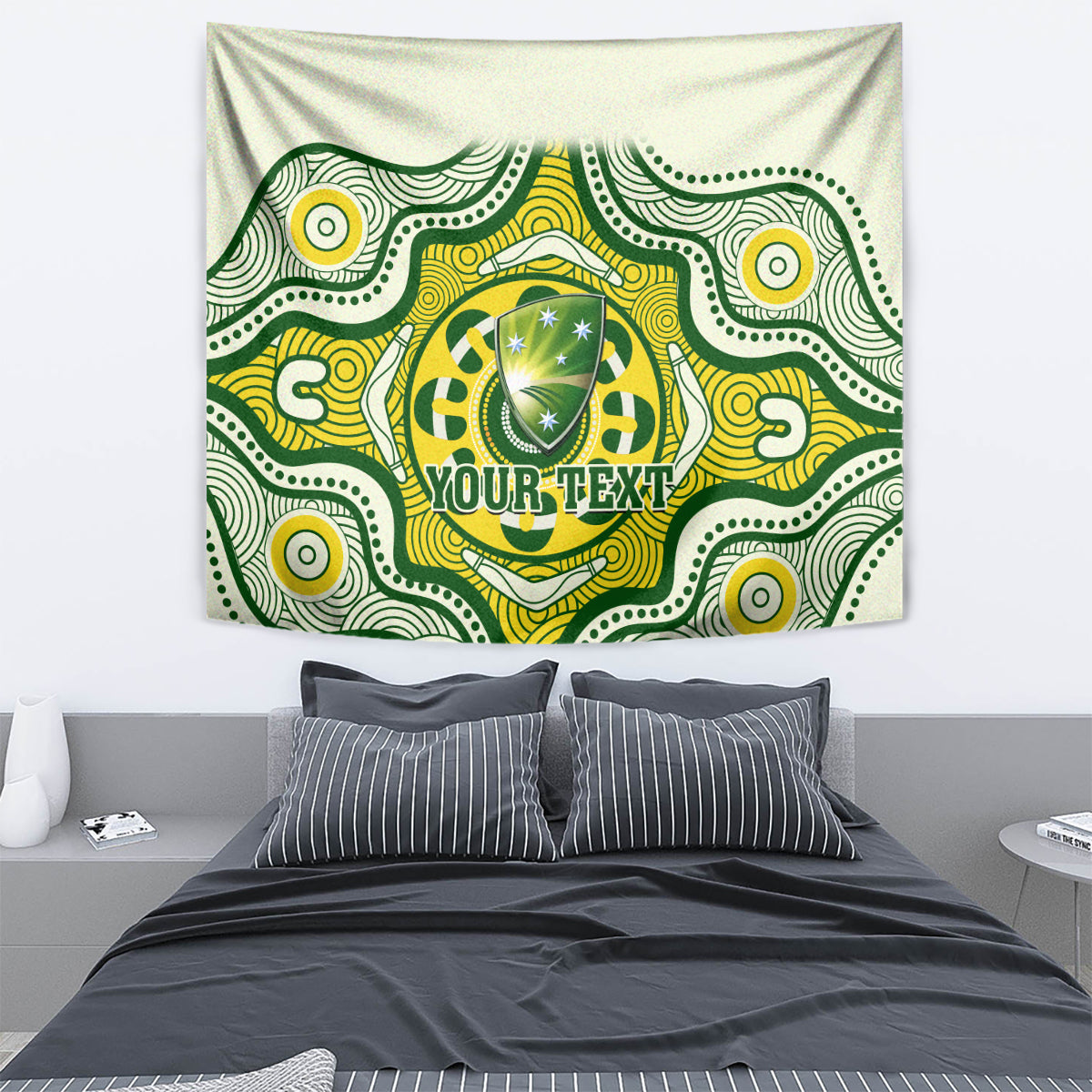 Personalised Australia Cricket Tapestry Boxing Day 2023 Test Indigenous Art - Vibe Hoodie Shop