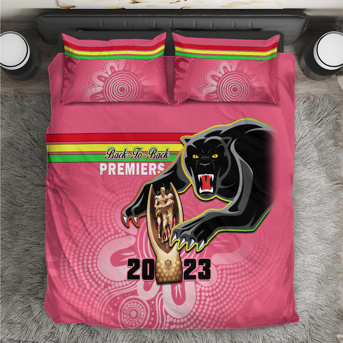 Panthers Bedding Set Premiers Back To Back 2023 Pink Version - Vibe Hoodie Shop