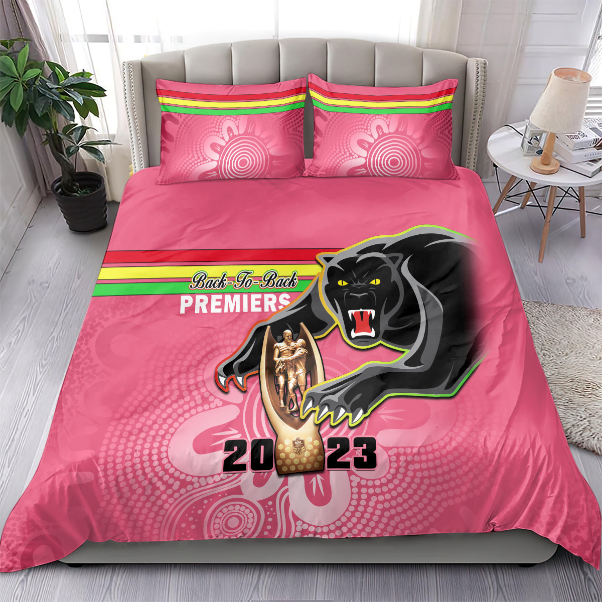 Panthers Bedding Set Premiers Back To Back 2023 Pink Version - Vibe Hoodie Shop
