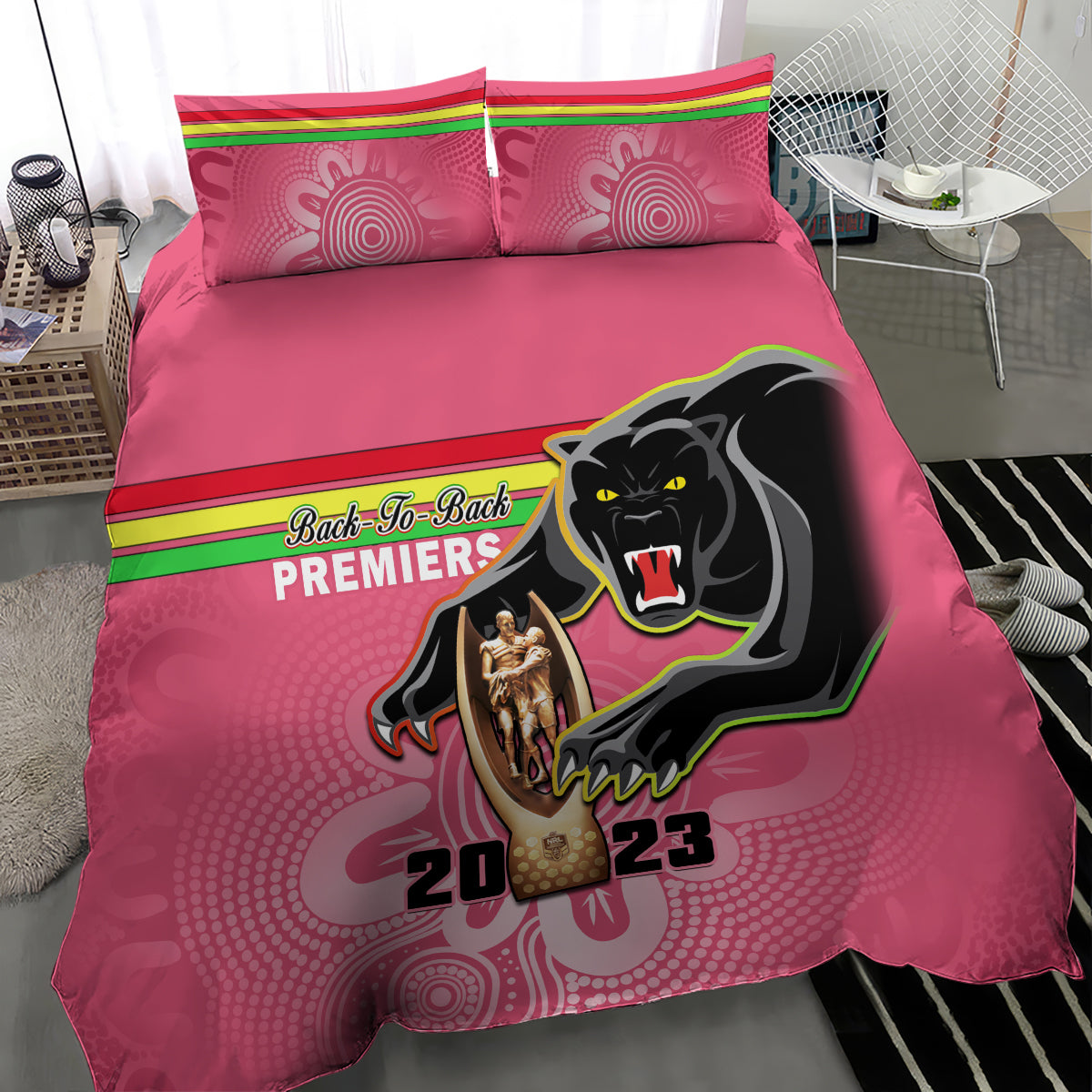 Panthers Bedding Set Premiers Back To Back 2023 Pink Version - Vibe Hoodie Shop