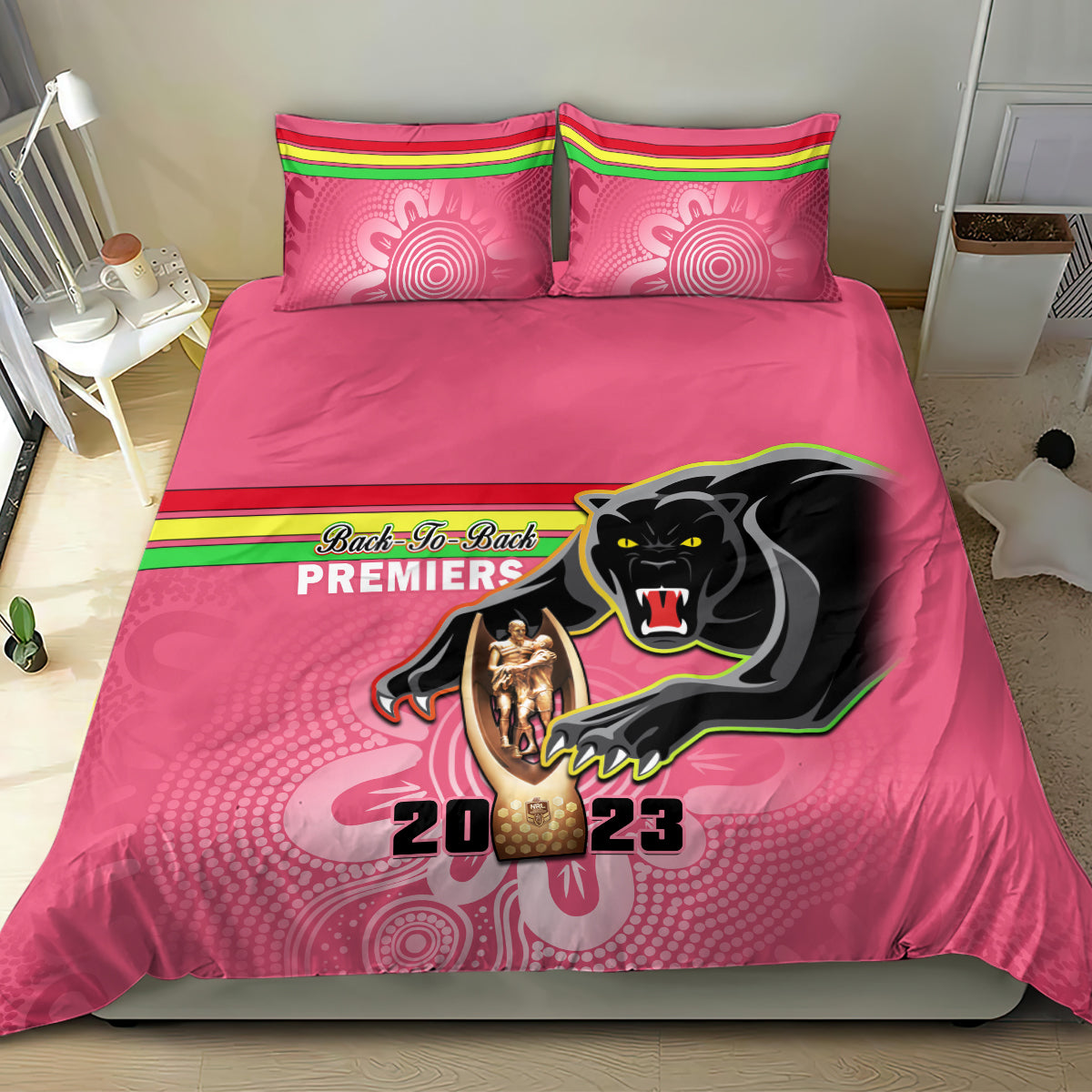 Panthers Bedding Set Premiers Back To Back 2023 Pink Version - Vibe Hoodie Shop