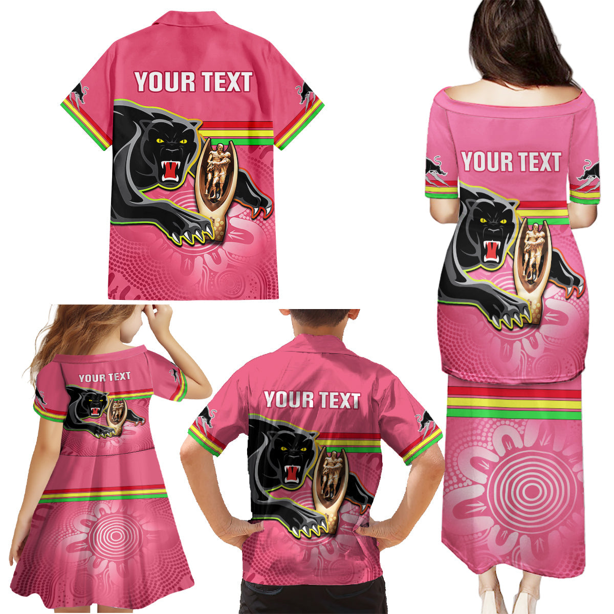 personalised-panthers-family-matching-puletasi-dress-and-hawaiian-shirt-premiers-back-to-back-2023-pink-version