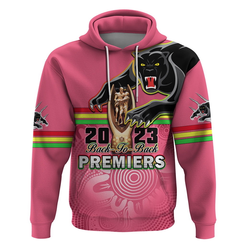 Personalised Panthers Hoodie Premiers Back To Back 2023 Pink Version - Vibe Hoodie Shop