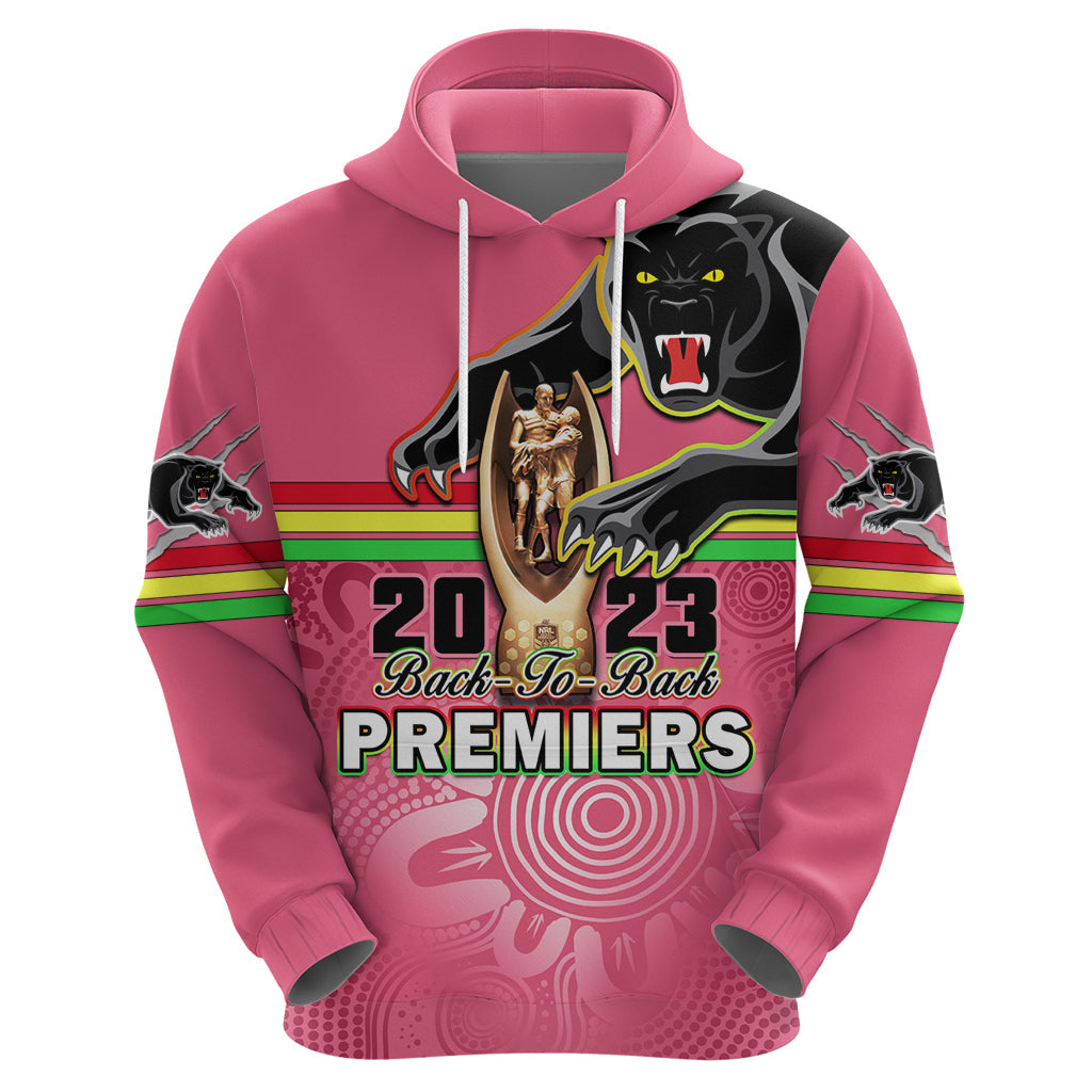 Personalised Panthers Hoodie Premiers Back To Back 2023 Pink Version - Vibe Hoodie Shop