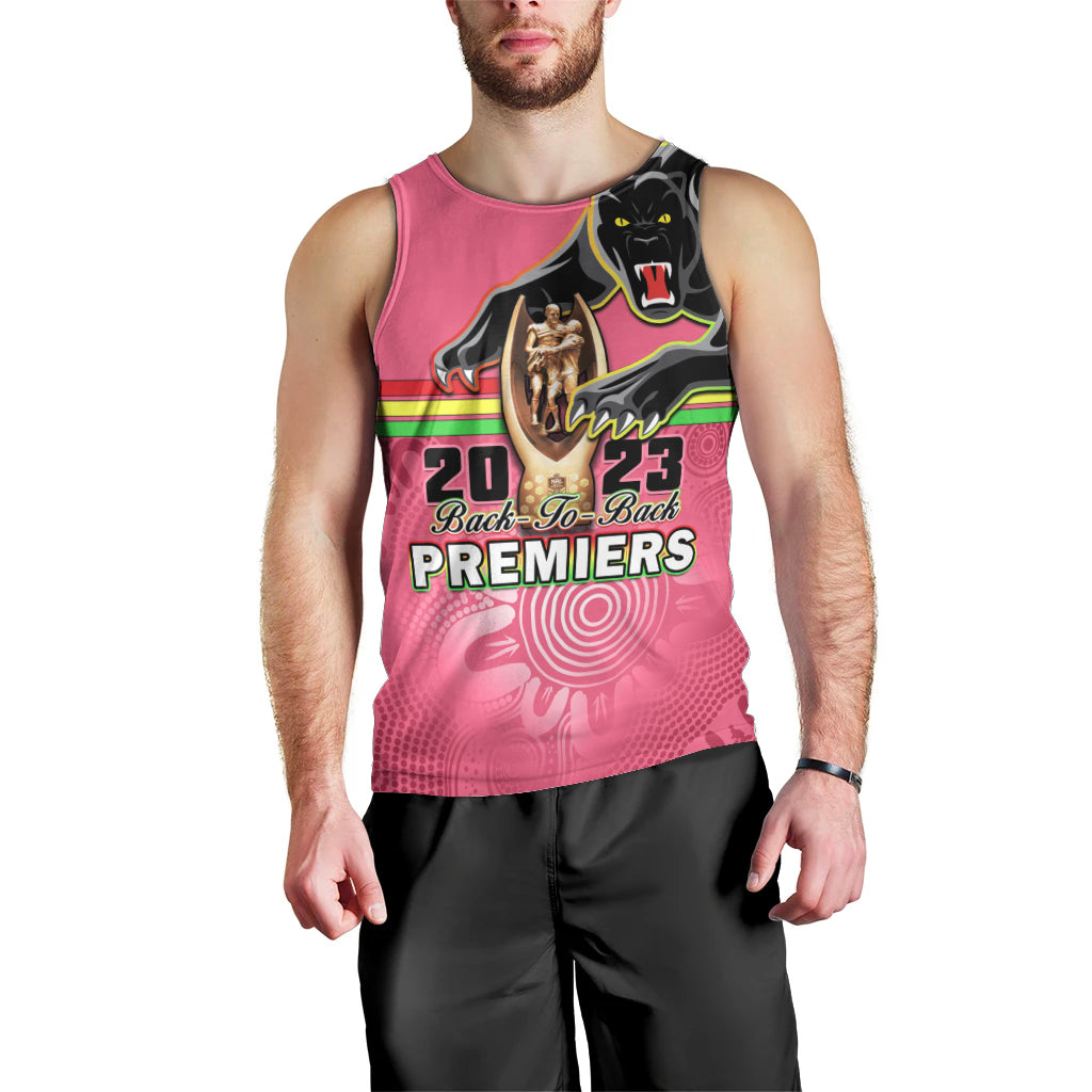 Personalised Panthers Men Tank Top Premiers Back To Back 2023 Pink Version - Vibe Hoodie Shop