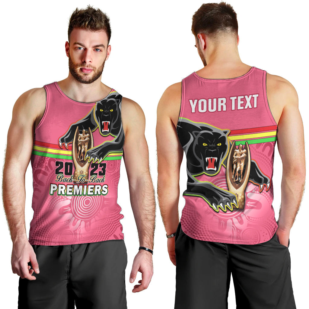 Personalised Panthers Men Tank Top Premiers Back To Back 2023 Pink Version - Vibe Hoodie Shop