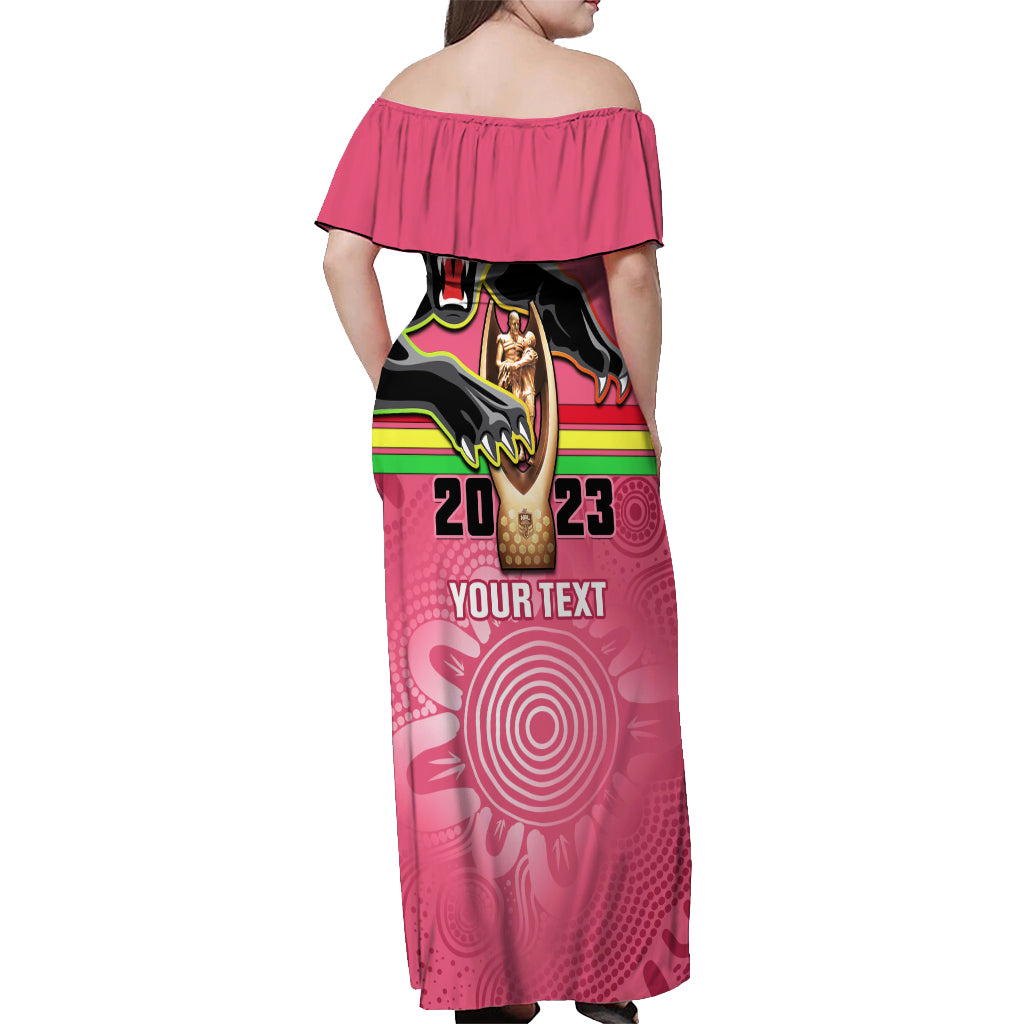 personalised-panthers-off-shoulder-maxi-dress-premiers-back-to-back-2023-pink-version