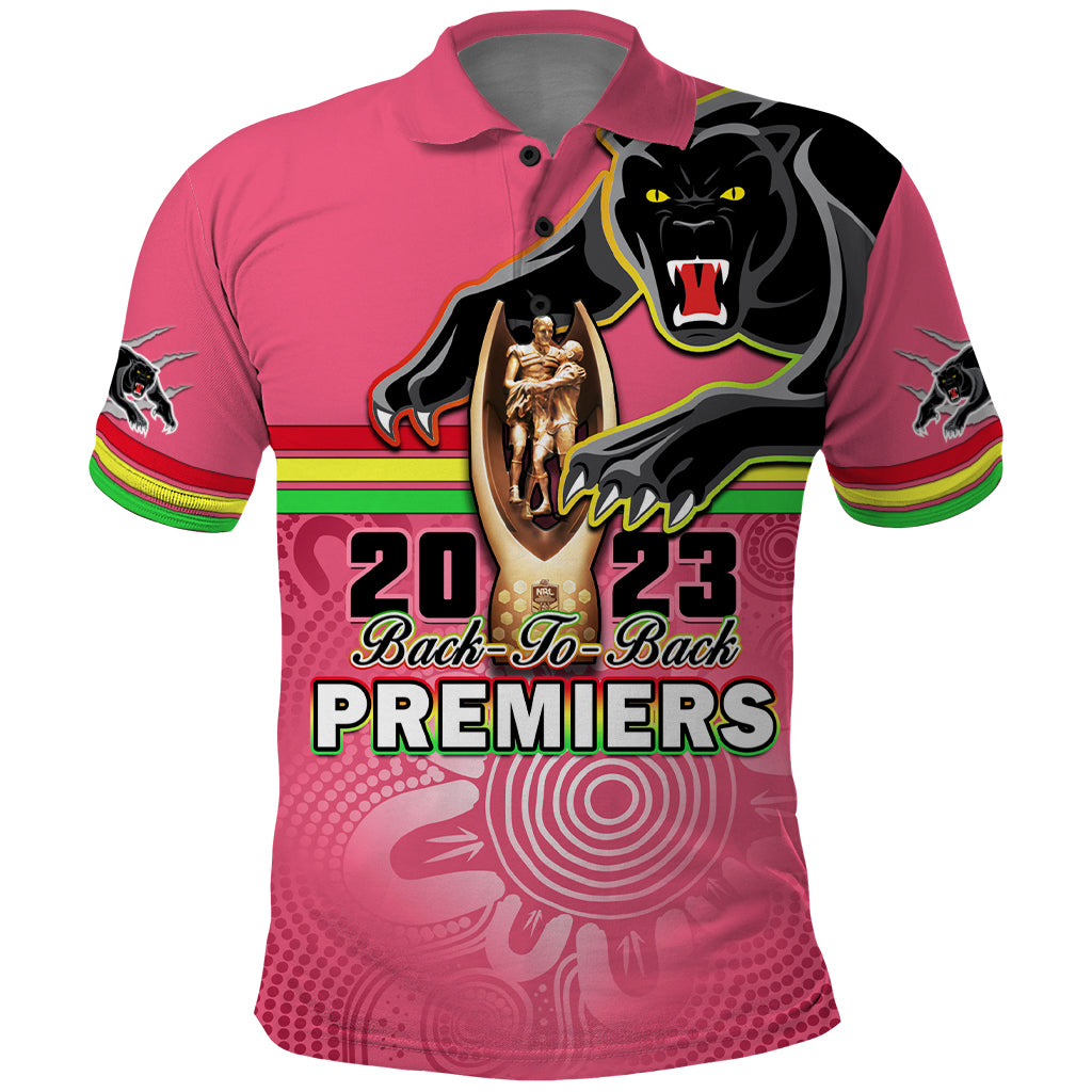 Personalised Panthers Polo Shirt Premiers Back To Back 2023 Pink Version - Vibe Hoodie Shop