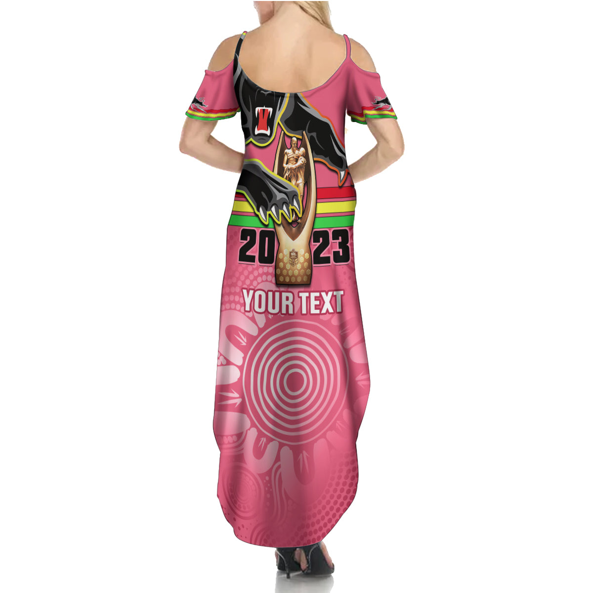 personalised-panthers-summer-maxi-dress-premiers-back-to-back-2023-pink-version