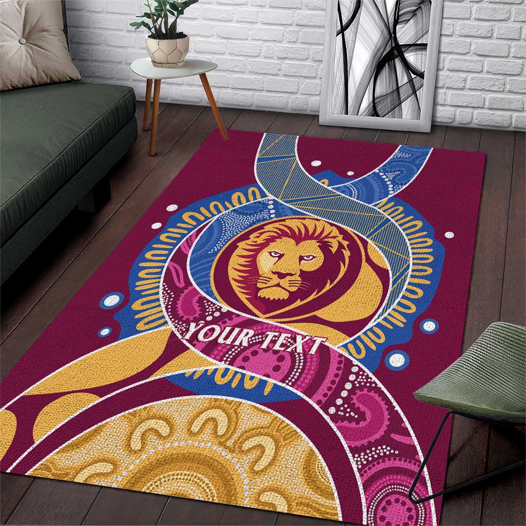 Brisbane Lions Football Custom Area Rug Premiers Proud Aboriginal Art - Vibe Hoodie