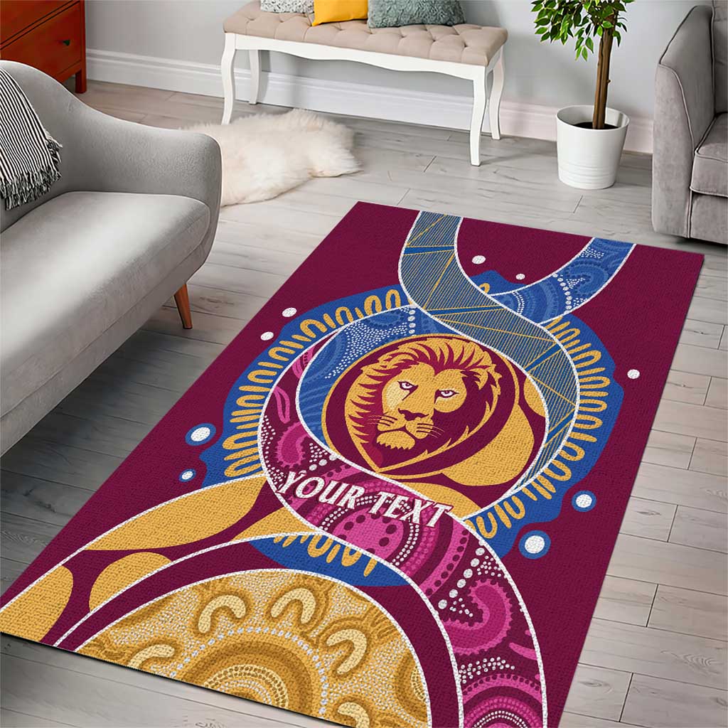 Brisbane Lions Football Custom Area Rug Premiers Proud Aboriginal Art - Vibe Hoodie
