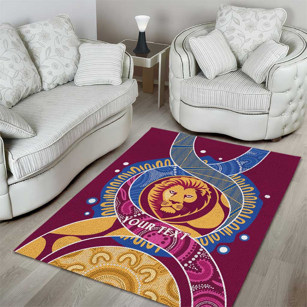 Brisbane Lions Football Custom Area Rug Premiers Proud Aboriginal Art - Vibe Hoodie