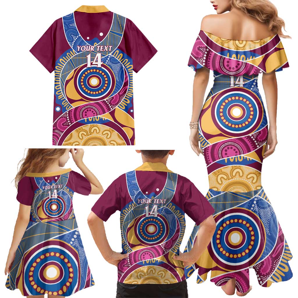 Brisbane Lions Football Custom Family Matching Mermaid Dress and Hawaiian Shirt Premiers Proud Aboriginal Art - Vibe Hoodie