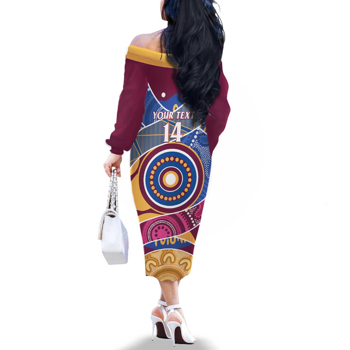 Brisbane Lions Football Custom Family Matching Off The Shoulder Long Sleeve Dress and Hawaiian Shirt Premiers Proud Aboriginal Art - Vibe Hoodie