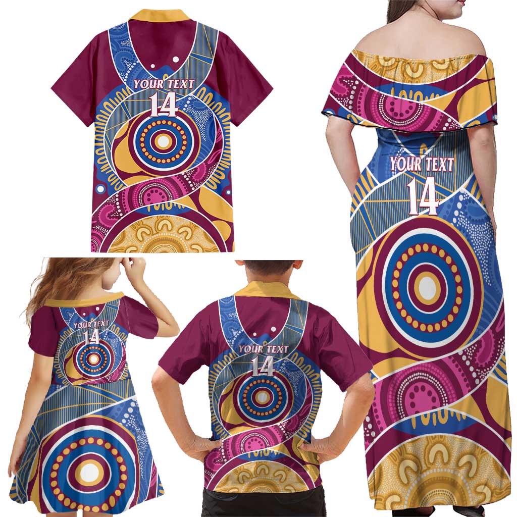 Brisbane Lions Football Custom Family Matching Off Shoulder Maxi Dress and Hawaiian Shirt Premiers Proud Aboriginal Art - Vibe Hoodie