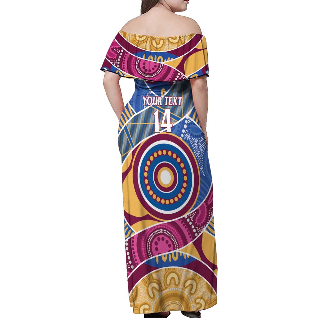 Brisbane Lions Football Custom Family Matching Off Shoulder Maxi Dress and Hawaiian Shirt Premiers Proud Aboriginal Art - Vibe Hoodie