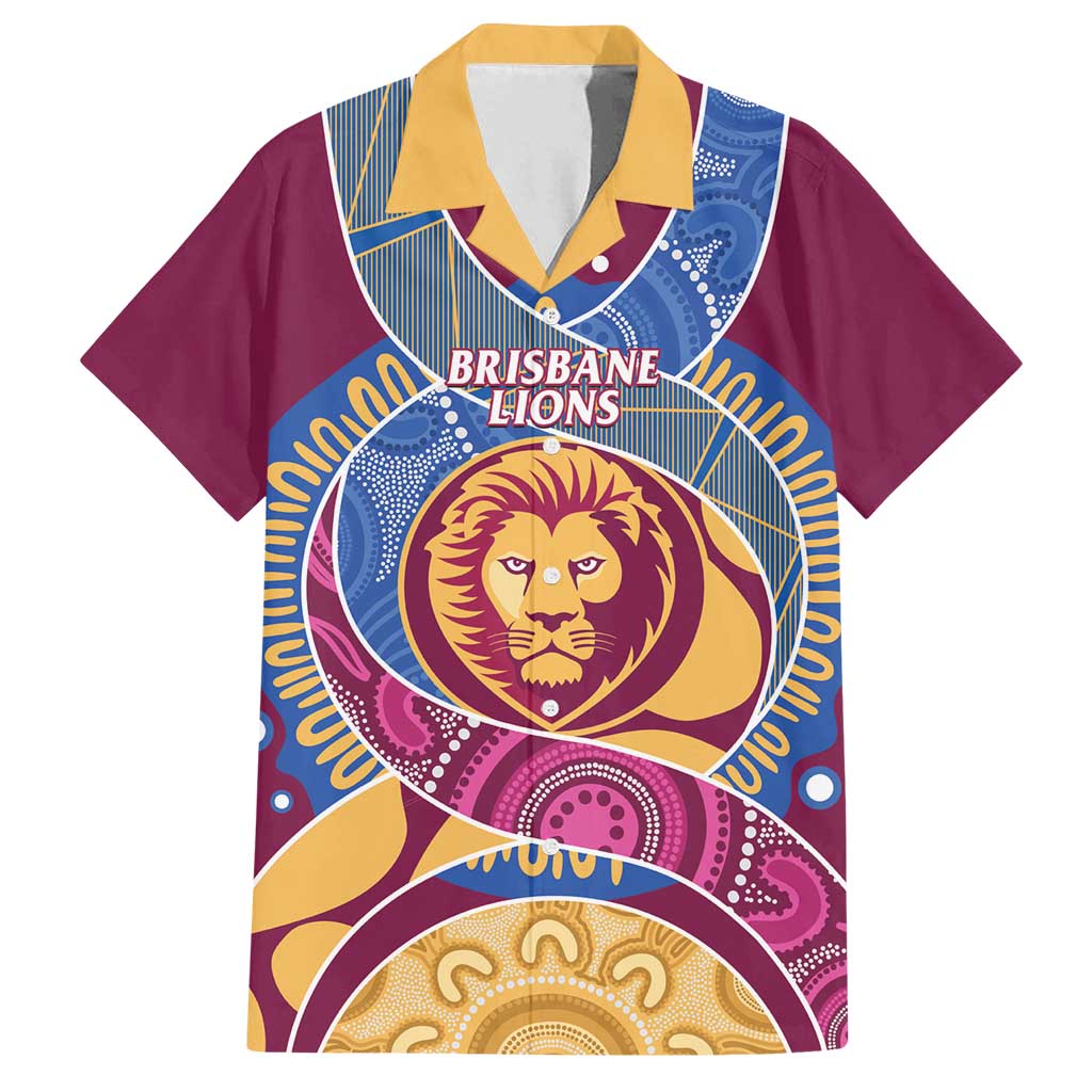 Brisbane Lions Football Custom Family Matching Off Shoulder Short Dress and Hawaiian Shirt Premiers Proud Aboriginal Art - Vibe Hoodie