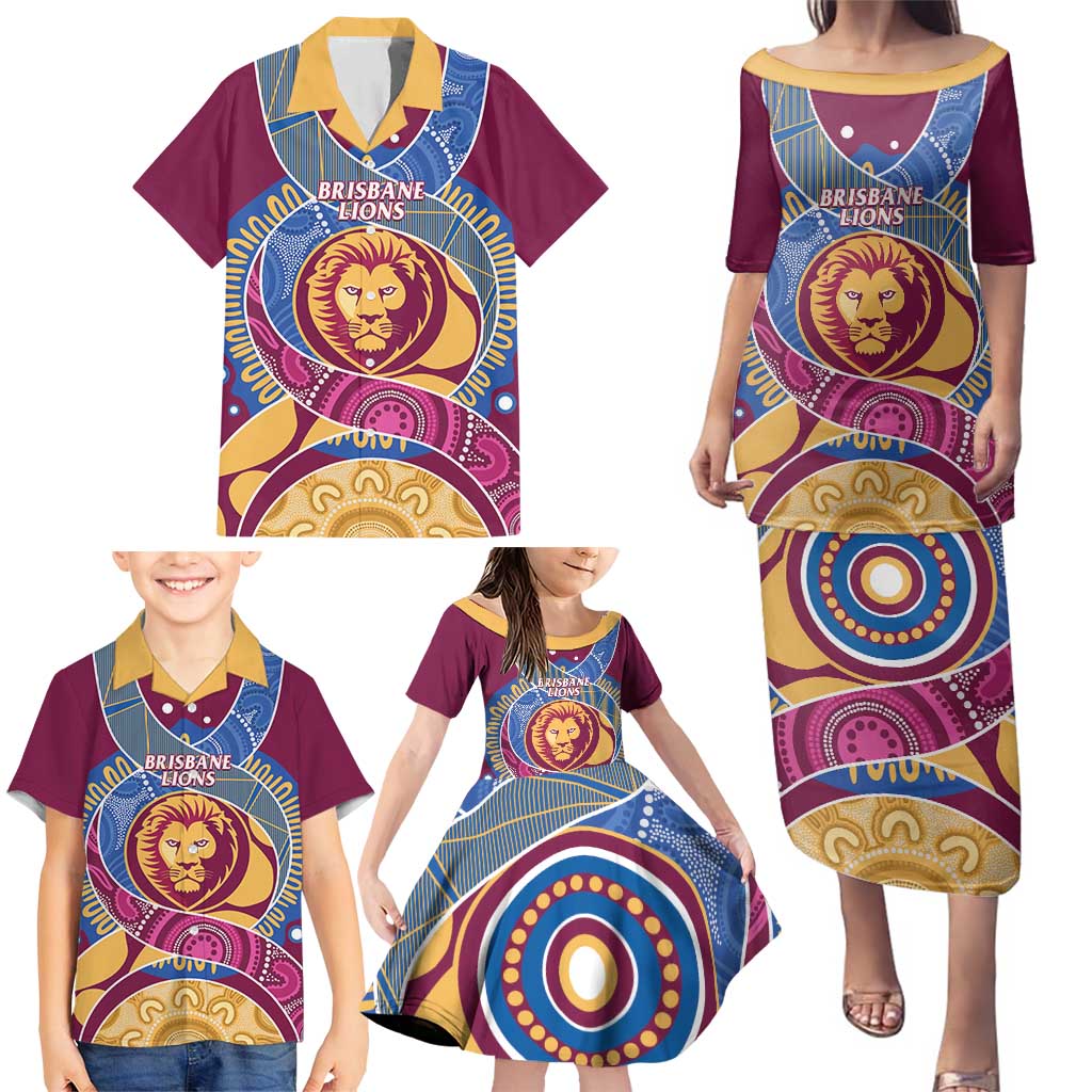 Brisbane Lions Football Custom Family Matching Puletasi and Hawaiian Shirt Premiers Proud Aboriginal Art - Vibe Hoodie