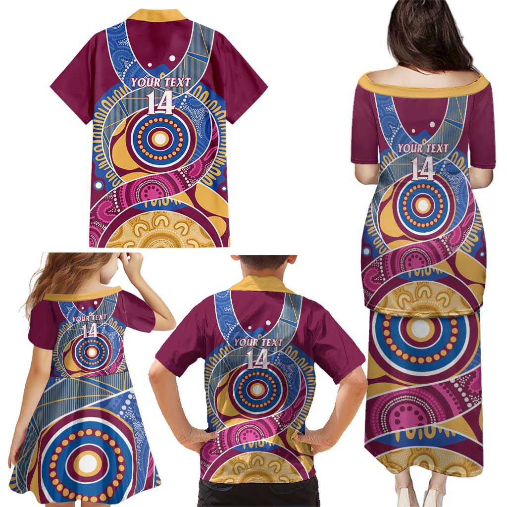 Brisbane Lions Football Custom Family Matching Puletasi and Hawaiian Shirt Premiers Proud Aboriginal Art - Vibe Hoodie