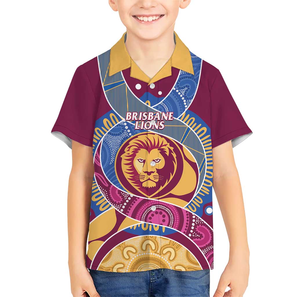 Brisbane Lions Football Custom Family Matching Short Sleeve Bodycon Dress and Hawaiian Shirt Premiers Proud Aboriginal Art - Vibe Hoodie