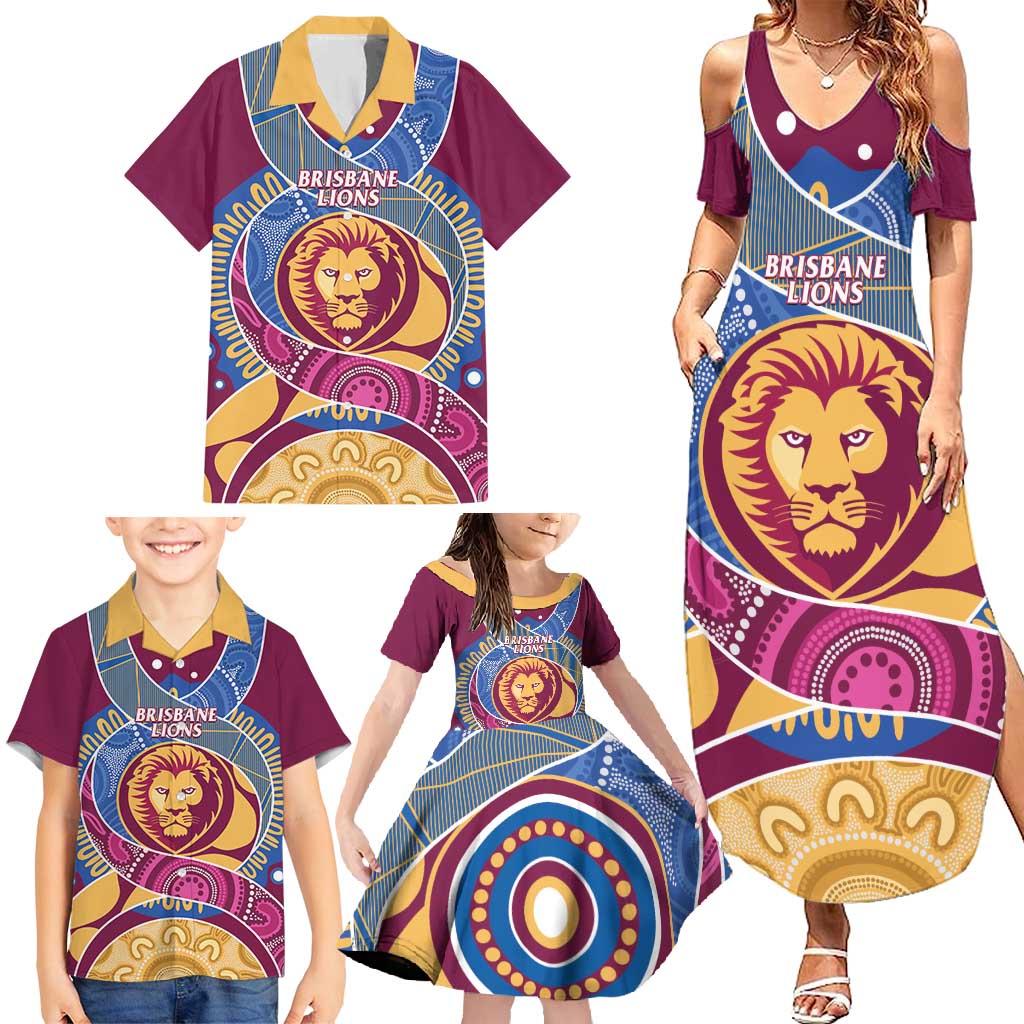 Brisbane Lions Football Custom Family Matching Summer Maxi Dress and Hawaiian Shirt Premiers Proud Aboriginal Art - Vibe Hoodie