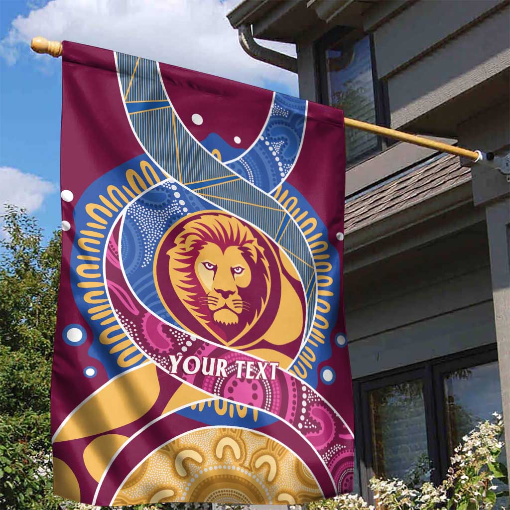 Brisbane Lions Football Custom Garden Flag Premiers Proud Aboriginal Art - Vibe Hoodie