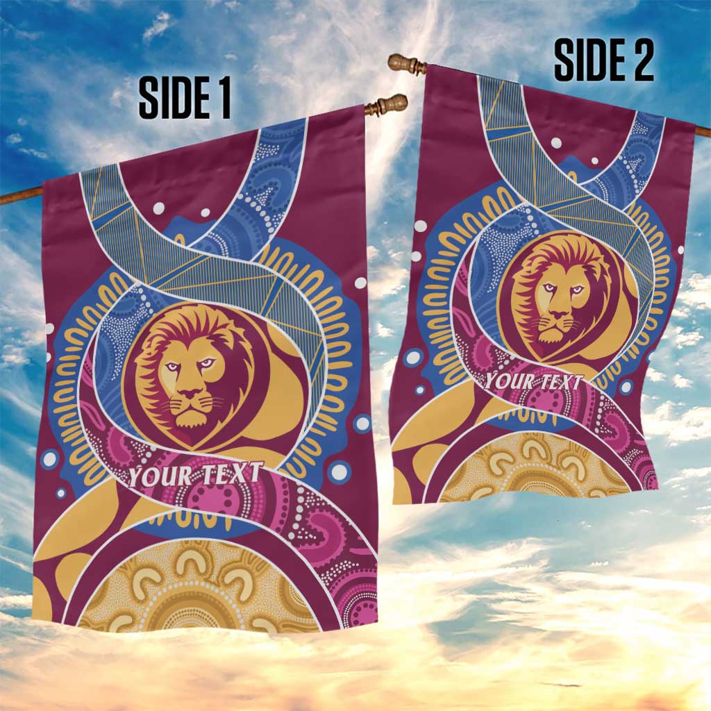 Brisbane Lions Football Custom Garden Flag Premiers Proud Aboriginal Art - Vibe Hoodie