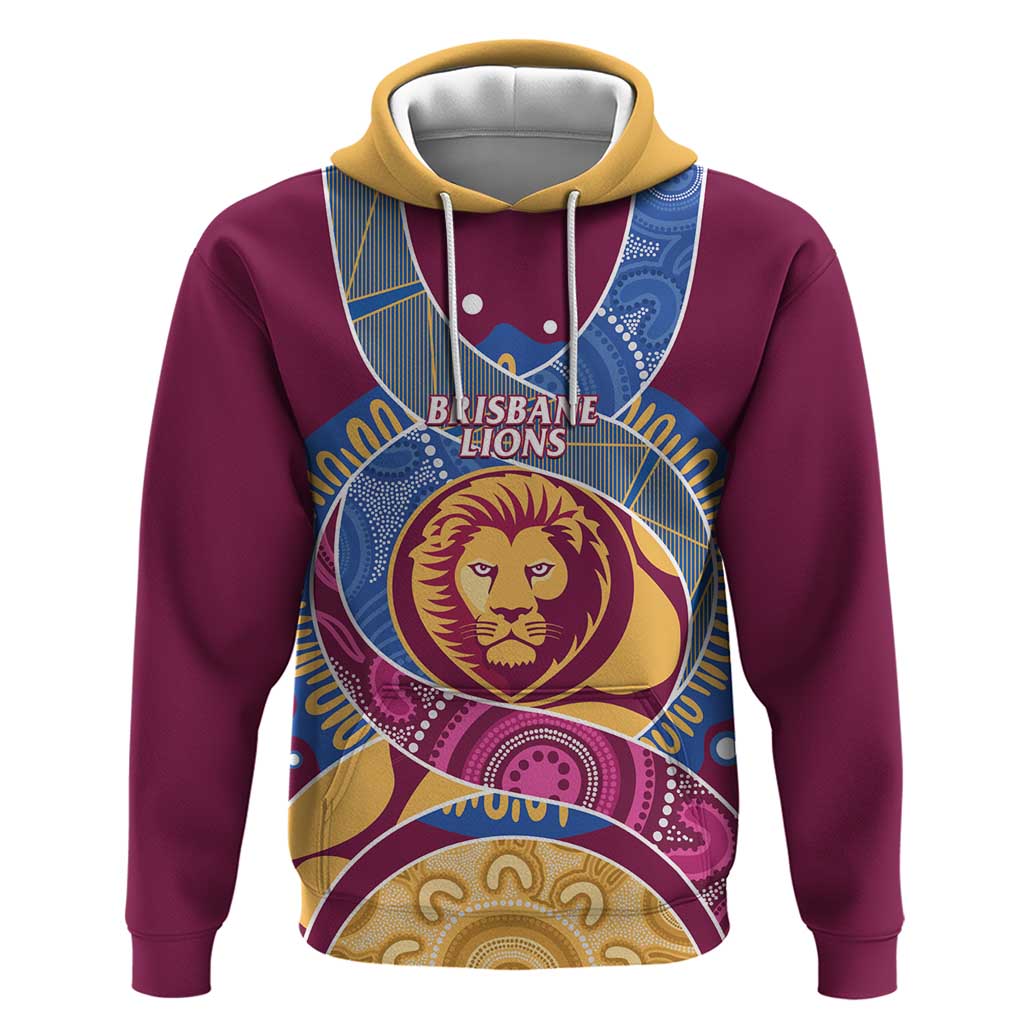 Brisbane Lions Football Custom Hoodie Premiers Proud Aboriginal Art - Vibe Hoodie