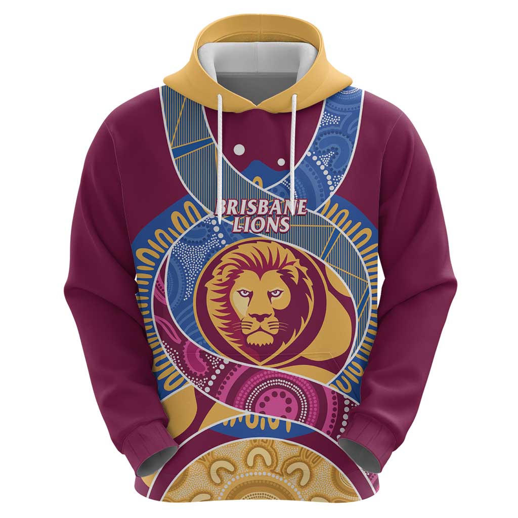 Brisbane Lions Football Custom Hoodie Premiers Proud Aboriginal Art - Vibe Hoodie