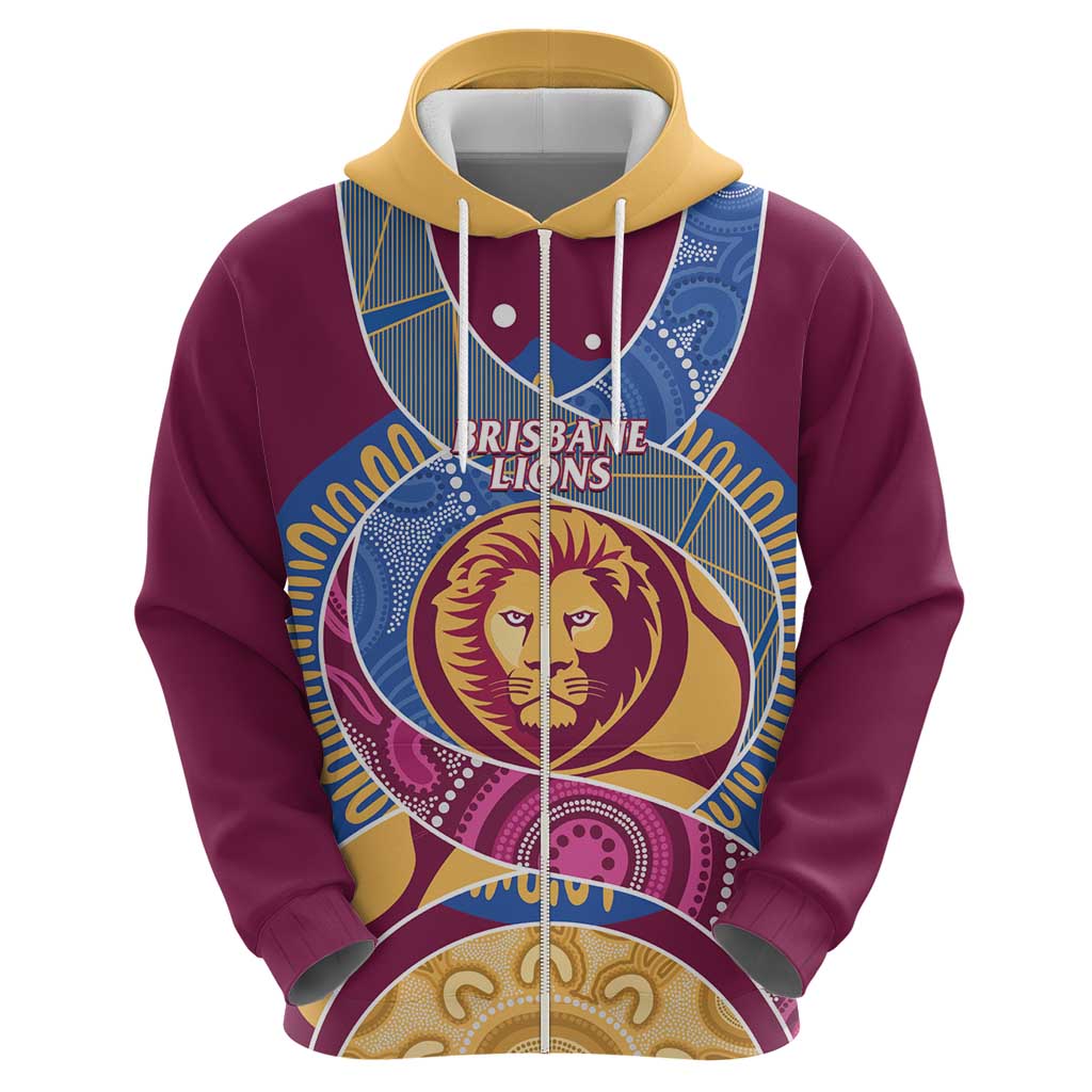 Brisbane Lions Football Custom Hoodie Premiers Proud Aboriginal Art - Vibe Hoodie