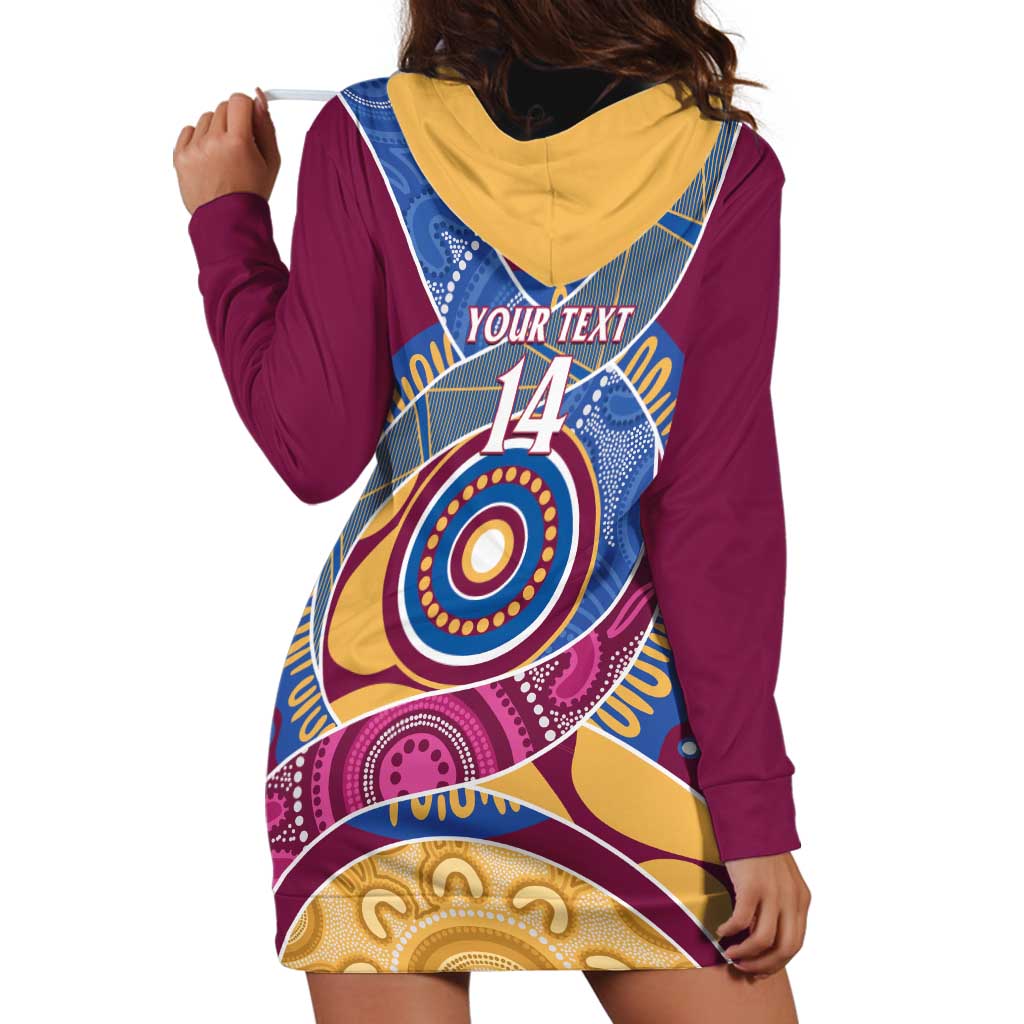 Brisbane Lions Football Custom Hoodie Dress Premiers Proud Aboriginal Art - Vibe Hoodie