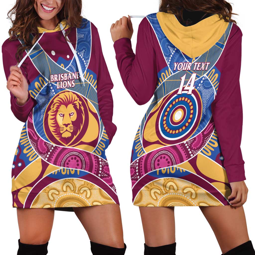 Brisbane Lions Football Custom Hoodie Dress Premiers Proud Aboriginal Art - Vibe Hoodie