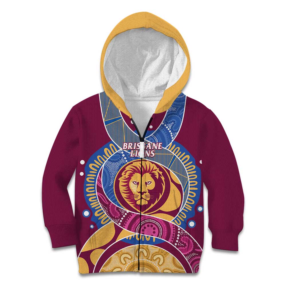 Brisbane Lions Football Custom Kid Hoodie Premiers Proud Aboriginal Art - Vibe Hoodie